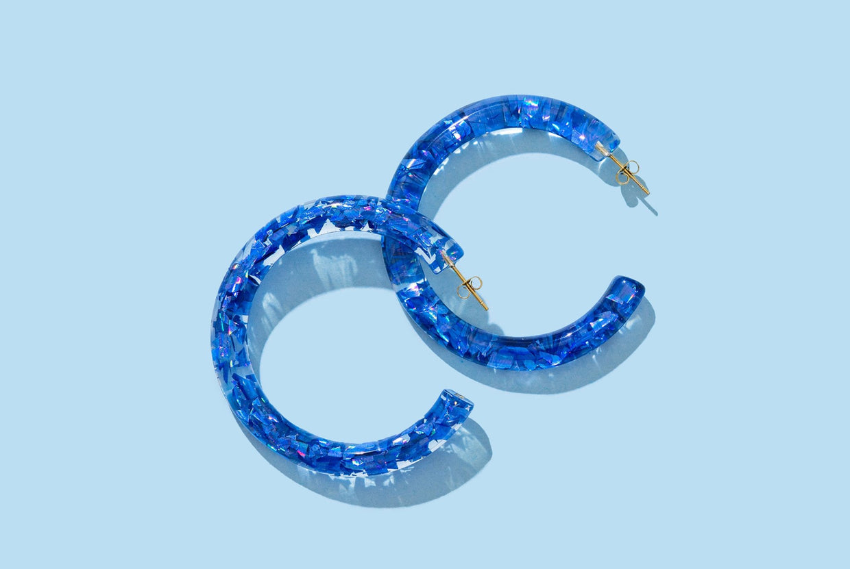 Confetti Hoop Earrings - Asst Colors - Min. 2