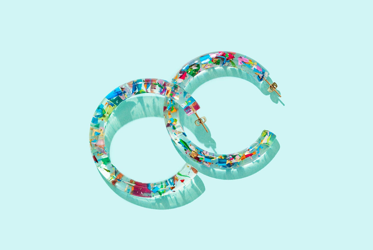 Confetti Hoop Earring Asst w/Display - Min. 1 (HOOP-ASST-DISP)