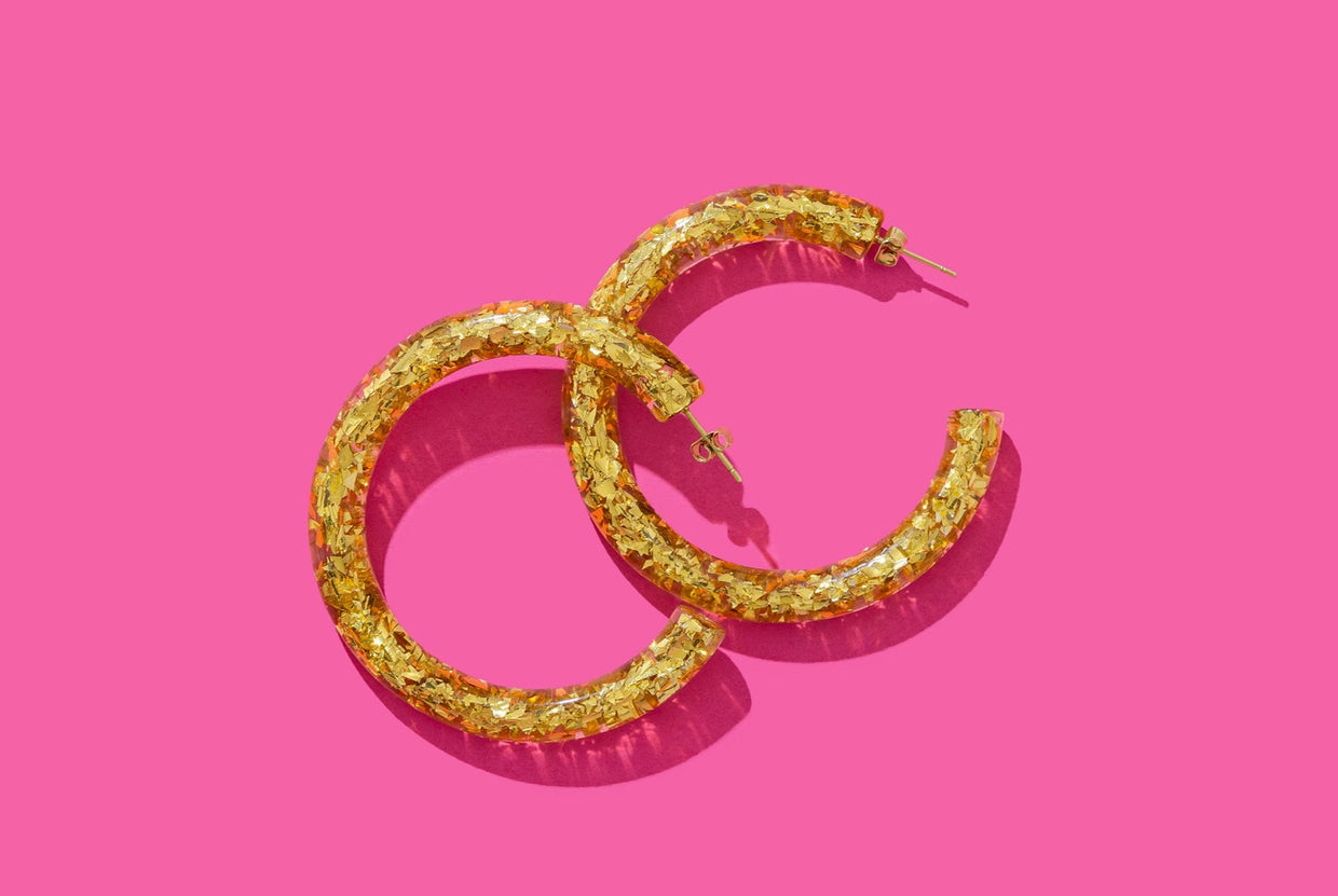 Confetti Hoop Earrings - Asst Colors - Min. 2