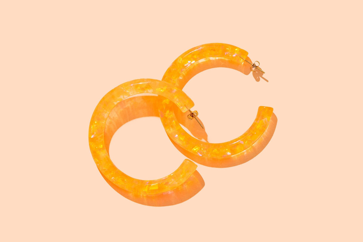 Confetti Hoop Earrings - Asst Colors - Min. 2