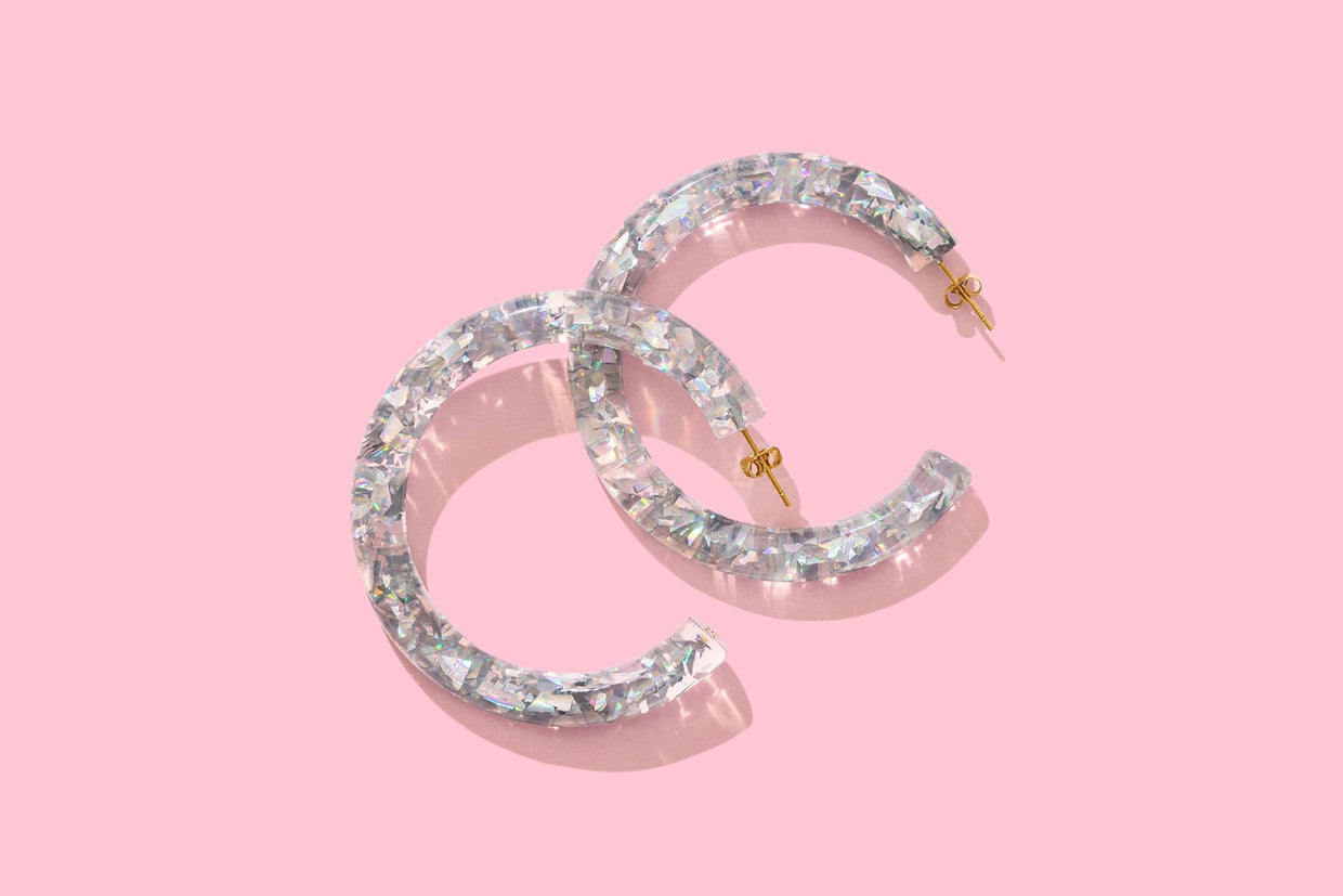 Confetti Hoop Earrings - Asst Colors - Min. 2