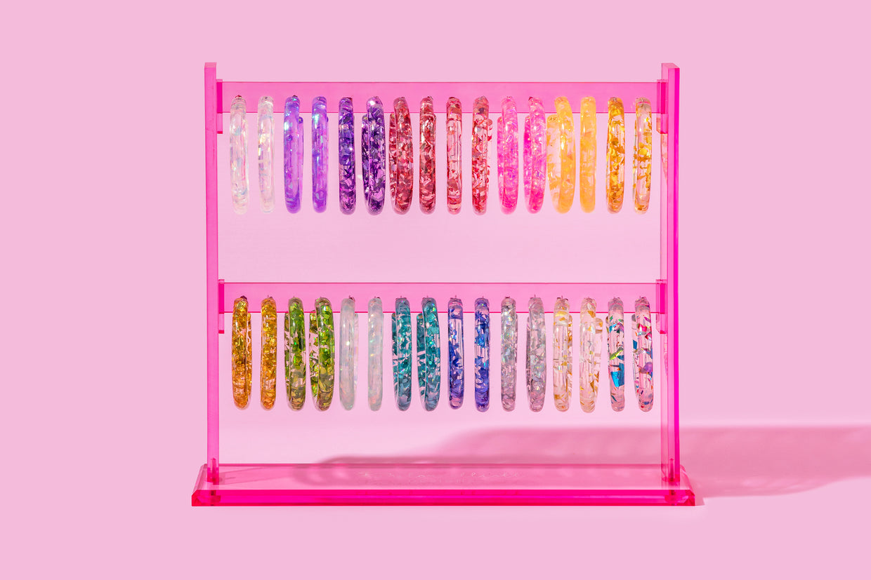 Confetti Hoop Earrings - Asst Colors - Min. 2