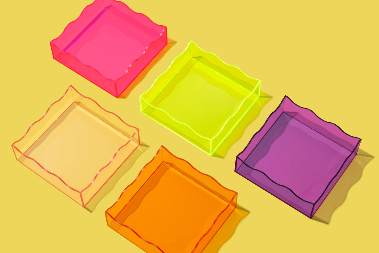 Orange Square Wavy Tray - Min. 2 (TRAY-10)