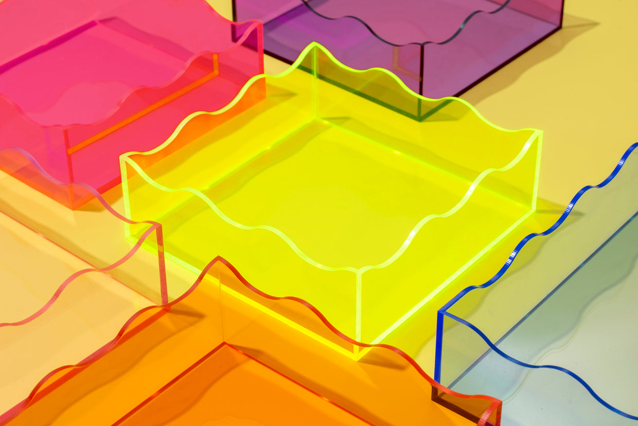 Orange Square Wavy Tray - Min. 2 (TRAY-10)