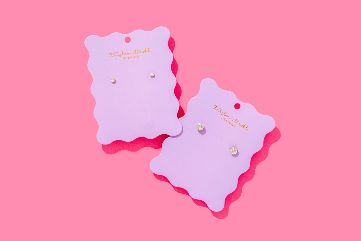 Maren Bezel Stud Earrings Small - Min. 2 (E-58)