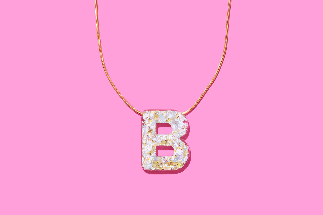 Pearl Confetti Letter Necklace Asst - Min. 1 (PN-ASST)