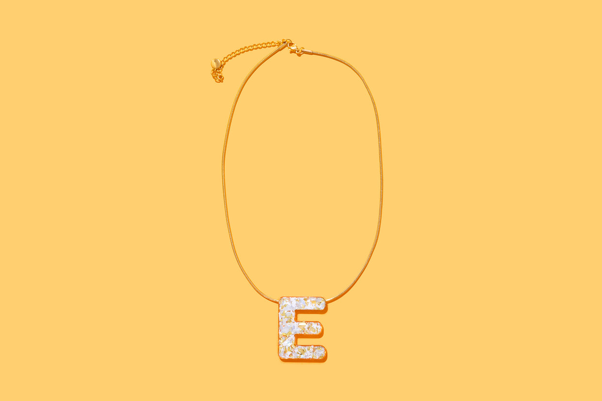 Pearl Confetti Letter Necklace Asst w/ Display - Min. 1 (PN-ASST-DISP)