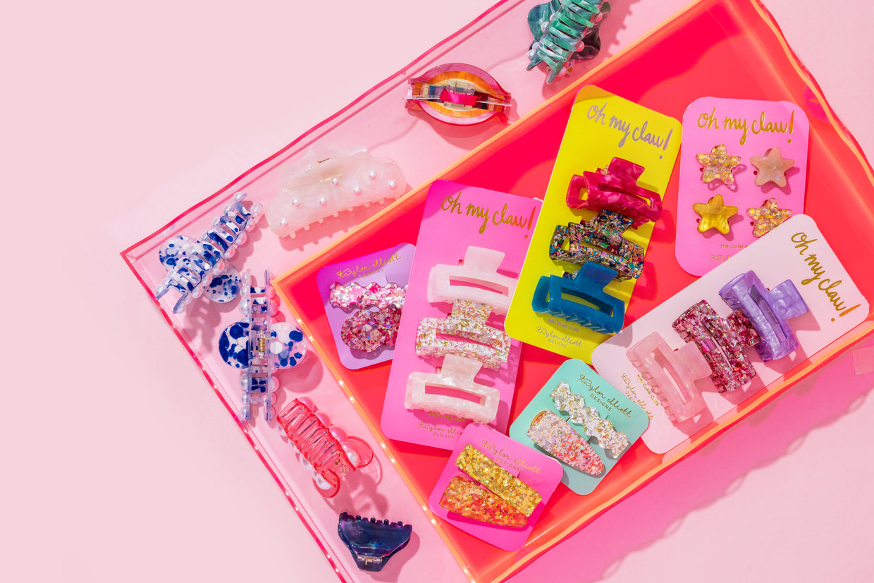 Hot Pink Rectangle Wavy Tray Medium - Min. 2 (TRAY-15)