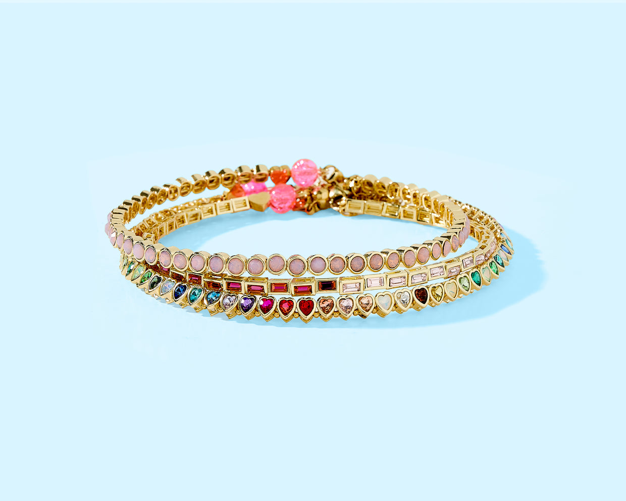 Amore Rainbow Hearts Choker Necklace - Min. 2 (N-51)