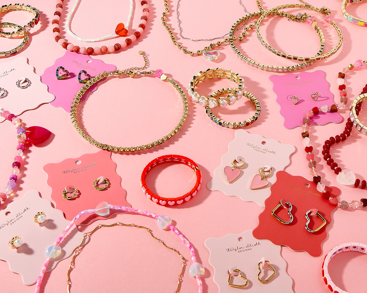 Amore Pink + Red Necklace - Min. 2 (N-50)