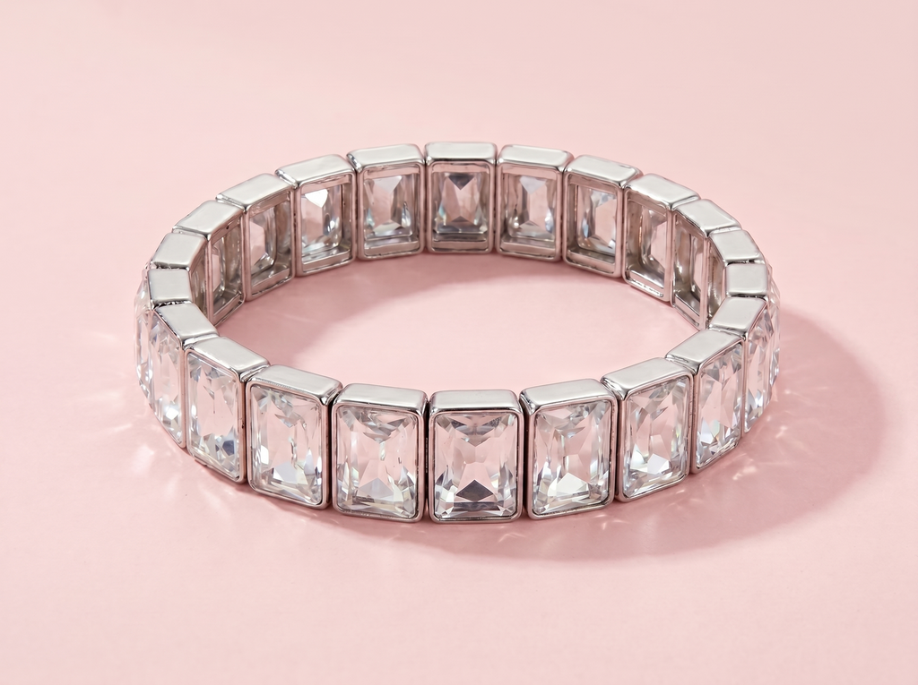 Estelle Silver/Crystal Bracelet - Min. 2 (B-109)