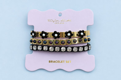 Poppy Black Bracelet Set - Min. 2 (B-99)