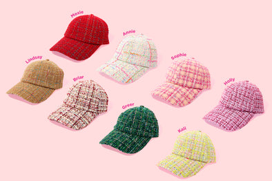 Tweed Baseball Hats (8 Colors) - Min. 2