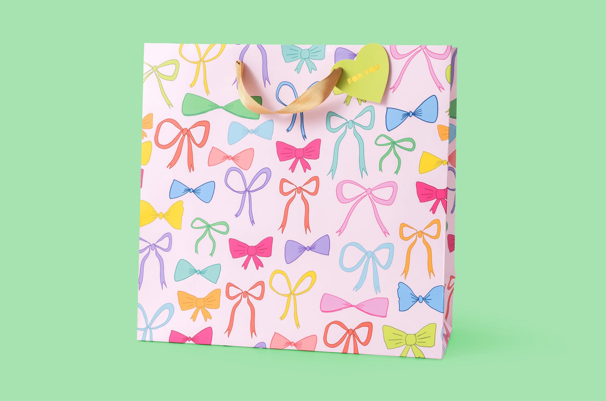 Colorful Bows Gift Bags (4 Sizes) - Min. 4