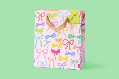 Colorful Bows Gift Bags (4 Sizes) - Min. 4