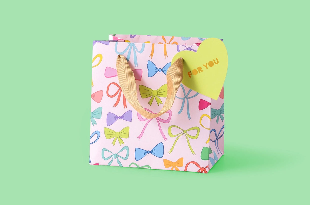Colorful Bows Gift Bags (4 Sizes) - Min. 4