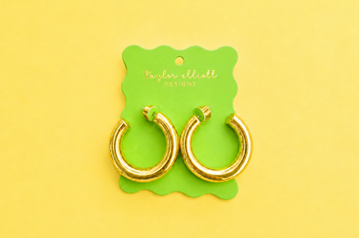 Terry Thick Gold Hoop Earrings - Min. 2 (E-131)