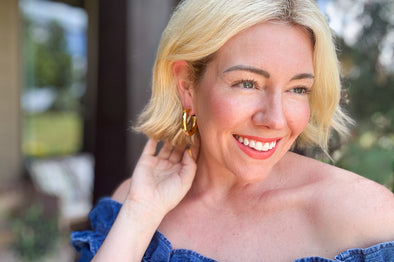 Terry Thick Gold Hoop Earrings - Min. 2 (E-131)