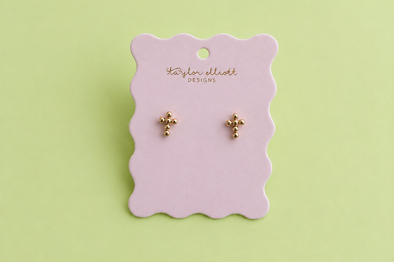 Mandy Cross Stud Earrings - Min. 2 (E-133)