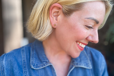 Mandy Cross Stud Earrings - Min. 2 (E-133)