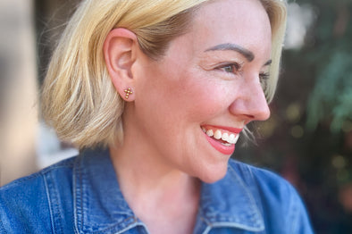 Mandy Cross Stud Earrings - Min. 2 (E-133)