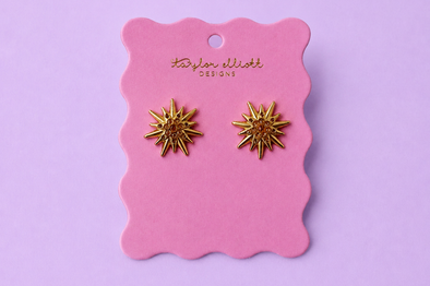 Bianca Brown Starburst Earrings - Min. 2 (E-134)