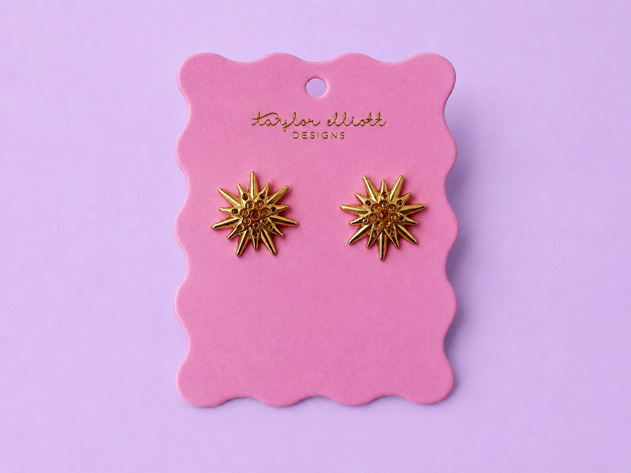 Bianca Brown Starburst Earrings - Min. 2 (E-134)