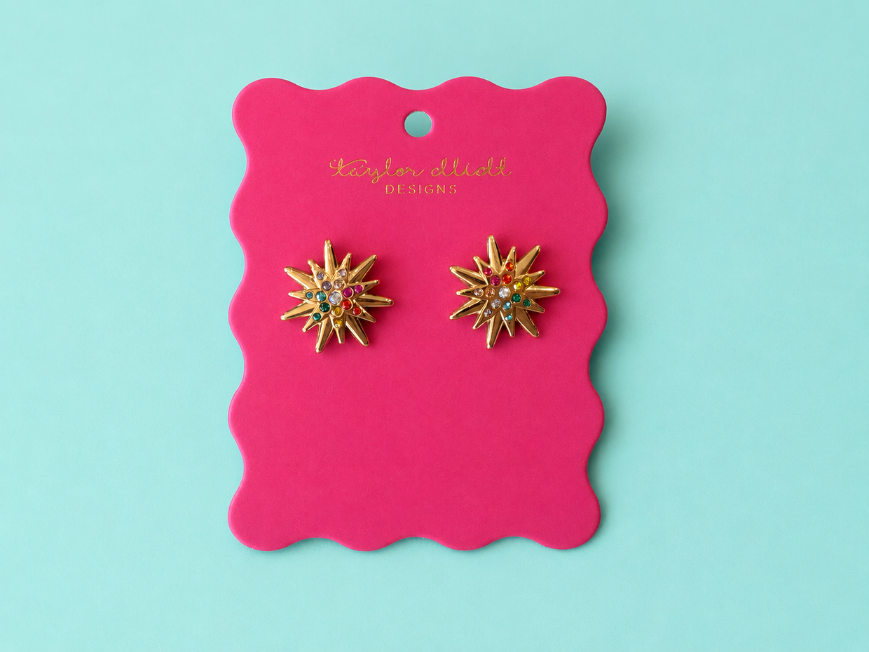 Bianca Colorful Starburst Earrings - Min. 2 (E-135)