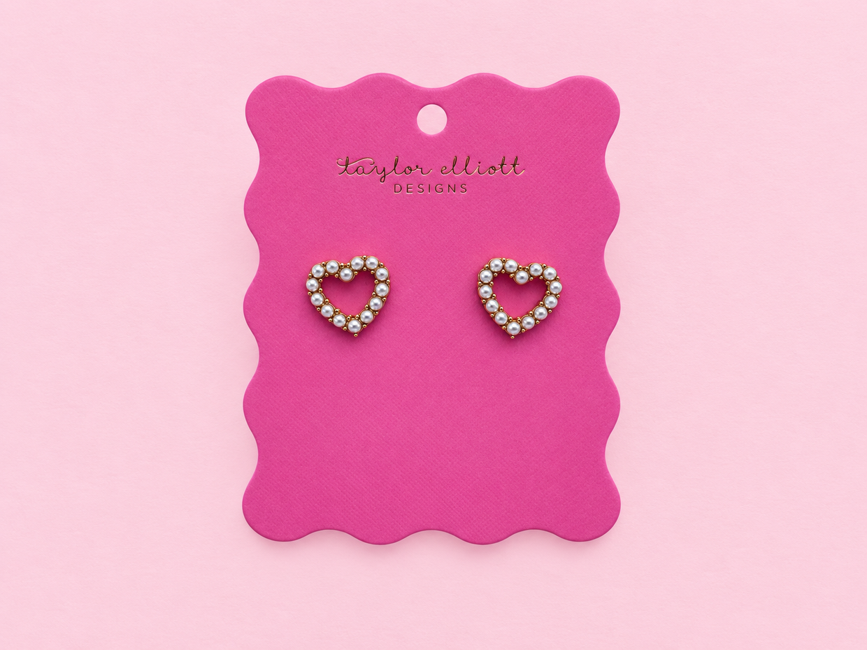 Mae Heart Earrings (E-117) - Min. 2