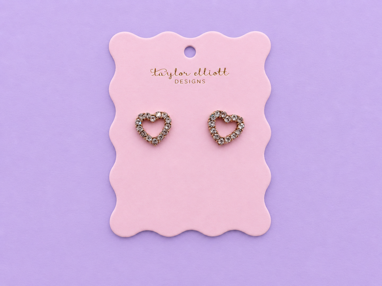 Mae Heart Earrings (E-117) - Min. 2