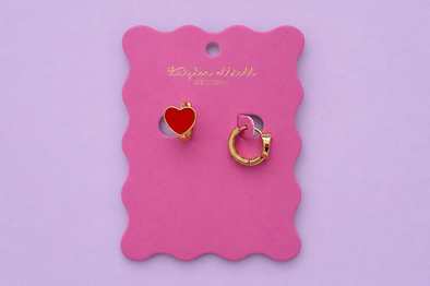 Shae Heart Huggie Earrings (E-152) - Min. 2