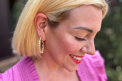 Reba Crystal Hoops (E-153) - Min. 2
