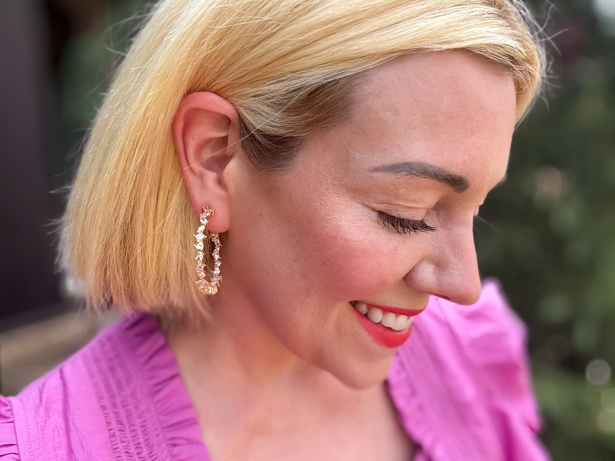 Reba Crystal Hoops (E-153) - Min. 2