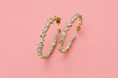 Reba Crystal Hoops (E-153) - Min. 2