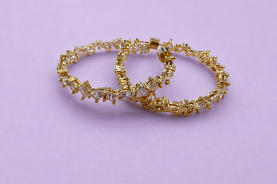 Reba Crystal Hoops (E-153) - Min. 2