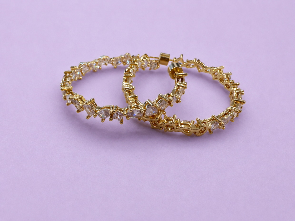 Reba Crystal Hoops (E-153) - Min. 2