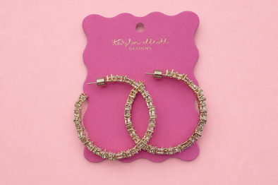 Reba Crystal Hoops (E-153) - Min. 2