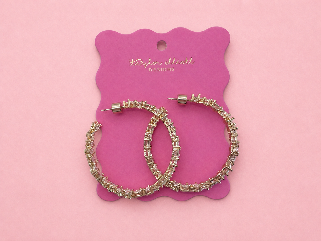 Reba Crystal Hoops (E-153) - Min. 2