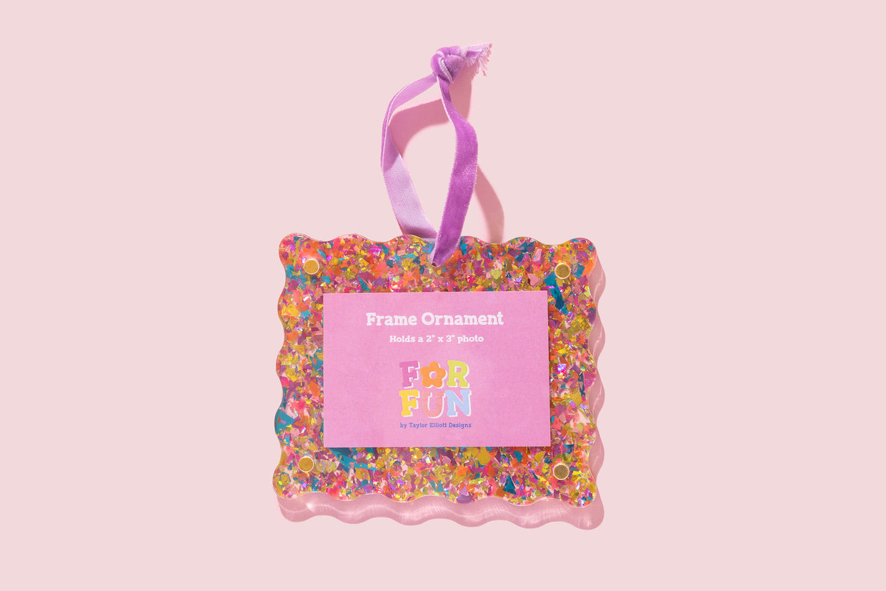 For Fun - Confetti Frame Ornaments (2 Colors) - Min. 4