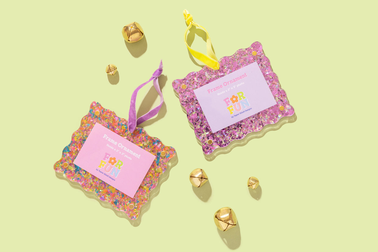 For Fun - Confetti Frame Ornaments (2 Colors) - Min. 4