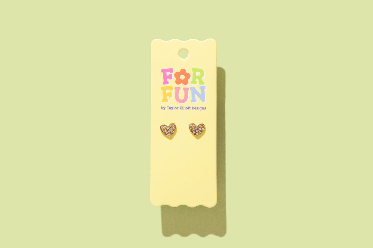 For Fun - Phoebe Heart Studs - Min. 2 (FF-E16)
