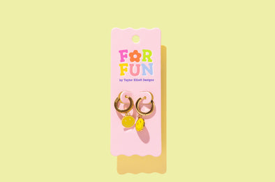 For Fun - Kenzie Smiley Huggie Earrings - Min. 2 (FF-E17)