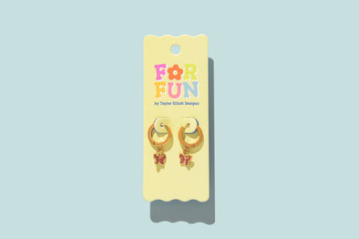 For Fun - Maddy Butterfly Huggie Earrings - Min. 2 (FF-E18)