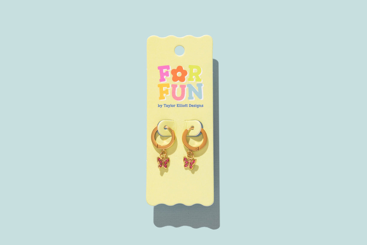 For Fun - Maddy Butterfly Huggie Earrings - Min. 2 (FF-E18)