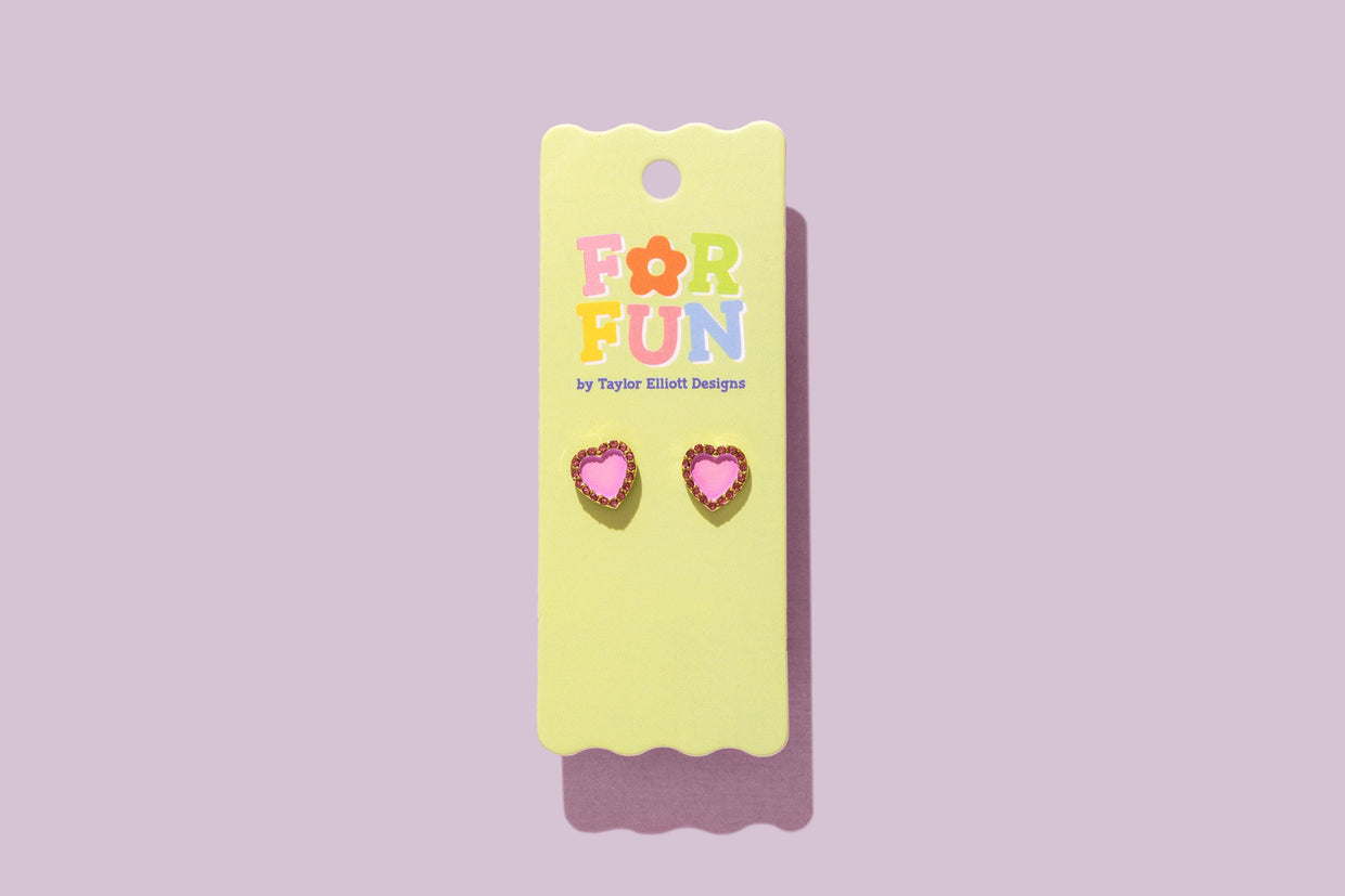 For Fun - Harper Purple Heart Studs - Min. 2 (FF-E08)