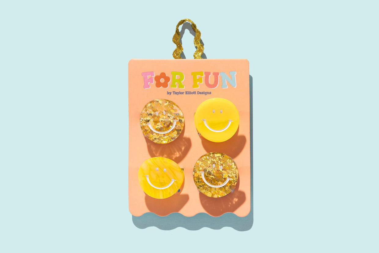 For Fun - Smiley Hair Clip Set - Min. 4 (FF-CC02)