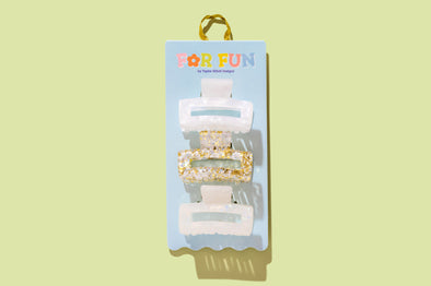 For Fun - Pearl Confetti Claw Clip Trio - Min. 4 (CC-13)