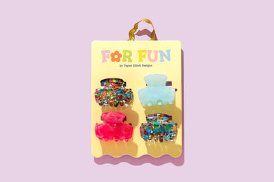 For Fun - Colorful Confetti Mini Claw Clips - Min. 4 (CC-08)