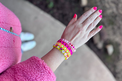 Florence Pink + Yellow Bracelet - Min. 2 (B-91)