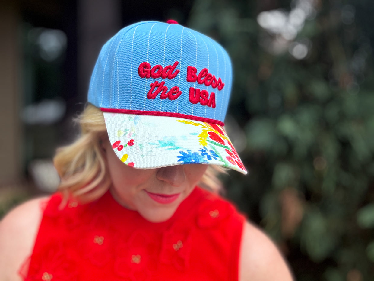 God Bless Baseball Hat - Min. 2 (HAT-38)